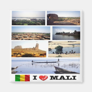 Aimant zML012 MALI I Love, Mosaic, Afrique, Réfrigérateur