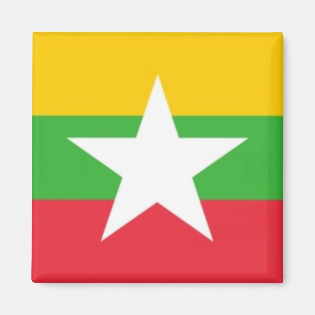 Aimant zMM001 DRAPEAU birman Myanmar, réfrigérateur (Devant)