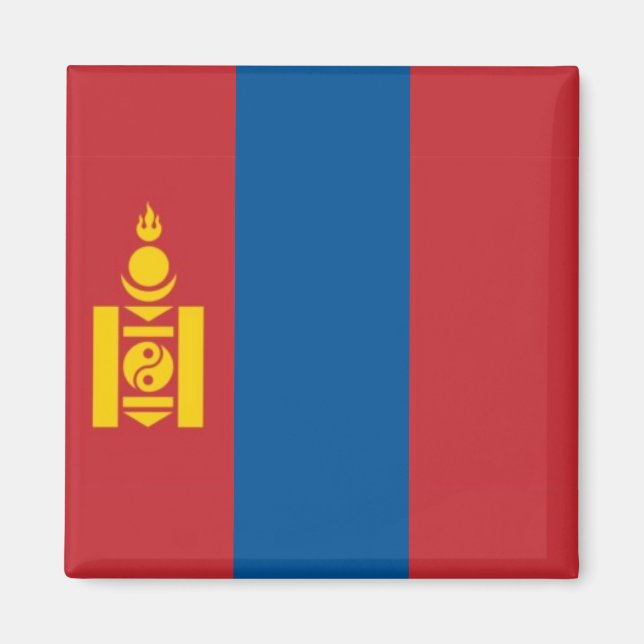 Aimant zMN001 Mongolie DRAPEAU, Fridge (Devant)