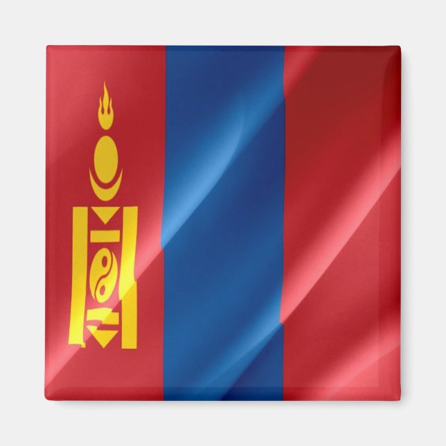 Aimant zMN002 agitant le DRAPEAU de la Mongolie,  (Devant)