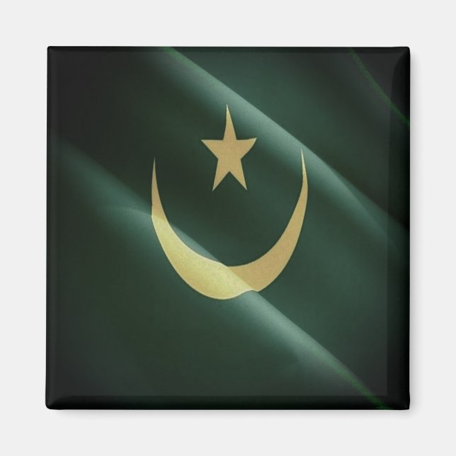 Aimant zMR.002 MAURITANIE, Drapeau, Afrique, Réfrigérateu (Devant)