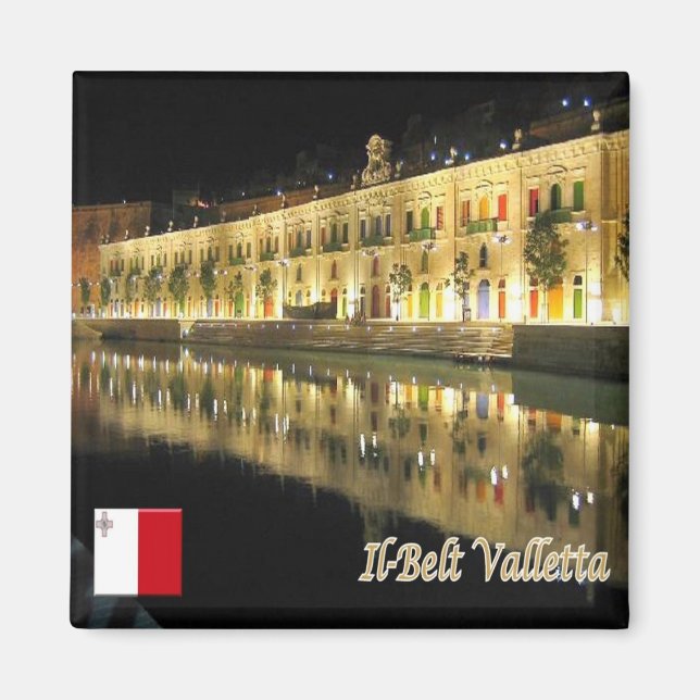 Aimant zMT011 IL-BELT front de mer VALLETTA, Malte, réfri (Devant)