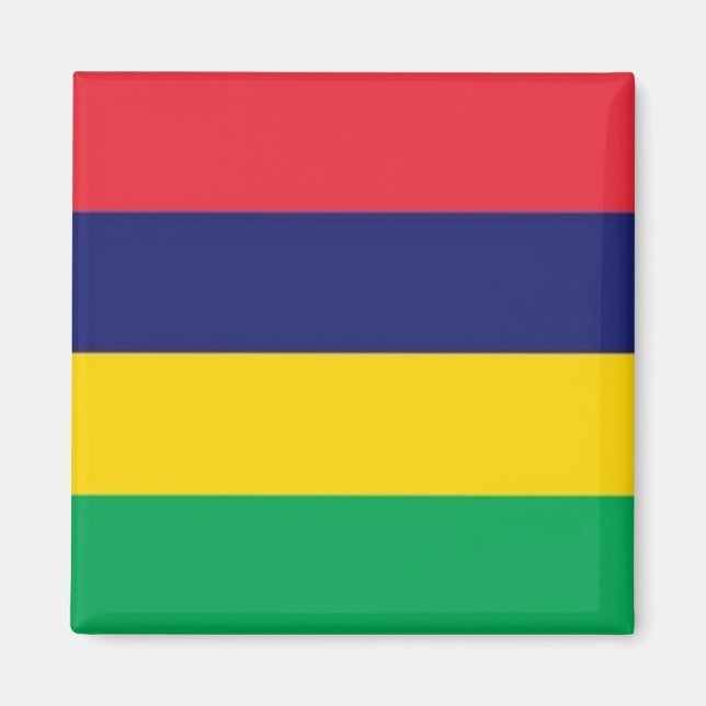 Aimant zMU001 MAURITIUS, DRAPEAU, Afrique, réfrigérateur (Devant)