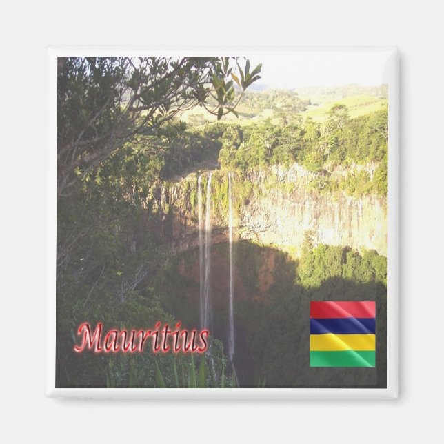 Aimant ZMU003 MAURITIUS, Cascade de Chamarel, Réfrigérate (Devant)