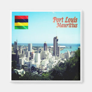 Aimant zMU015 PORT LOUIS, Skyline, Maurice, Réfrigérateur