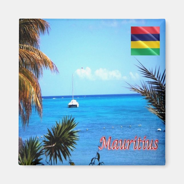 Aimant zMU025 MAURITIUS, mer de Mont Choisy, Afrique, réf (Devant)