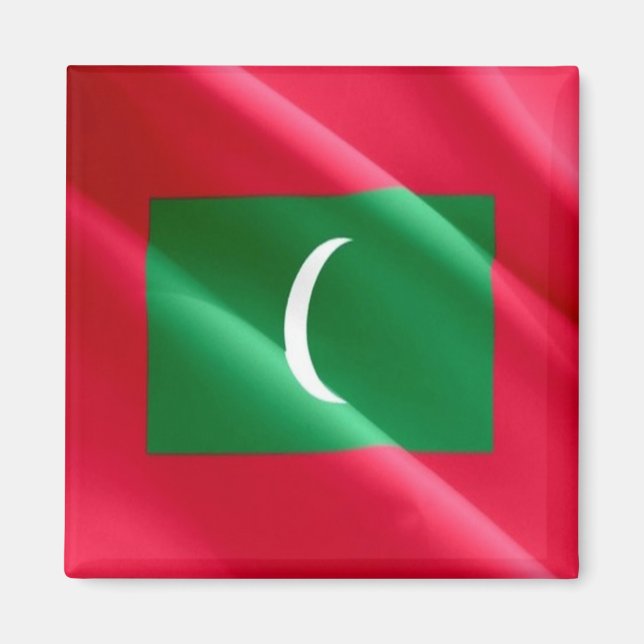 Aimant ZMV002 agitant Maldivian FLAG Maldives, Fridget (Devant)