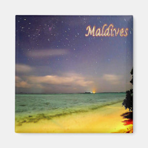 Aimant zMV012 Plage MOONLIT, Maldives, Asie, Fridge