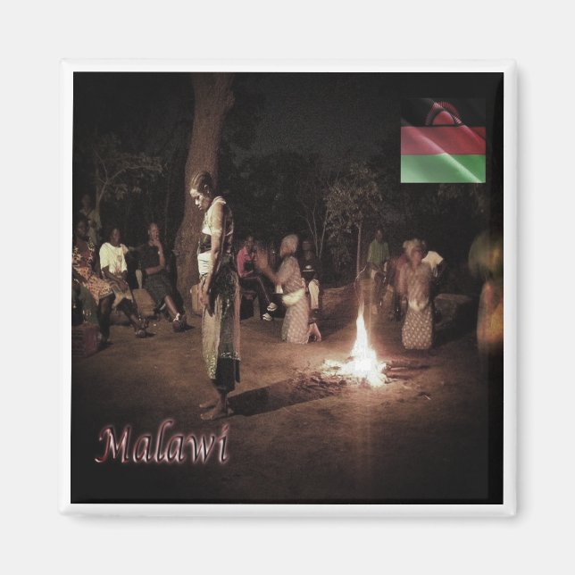 Aimant zMW003 MALAWI, Danse folklorique, Afrique, Réfrigé (Devant)