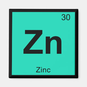 Aimant Zn - Chimie du zinc Élément de symbole de table pé