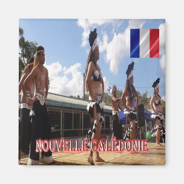 Aimant zNC006 NOUVELLE CALÉDONIE, Danseurs Mélanésiens, R (Devant)