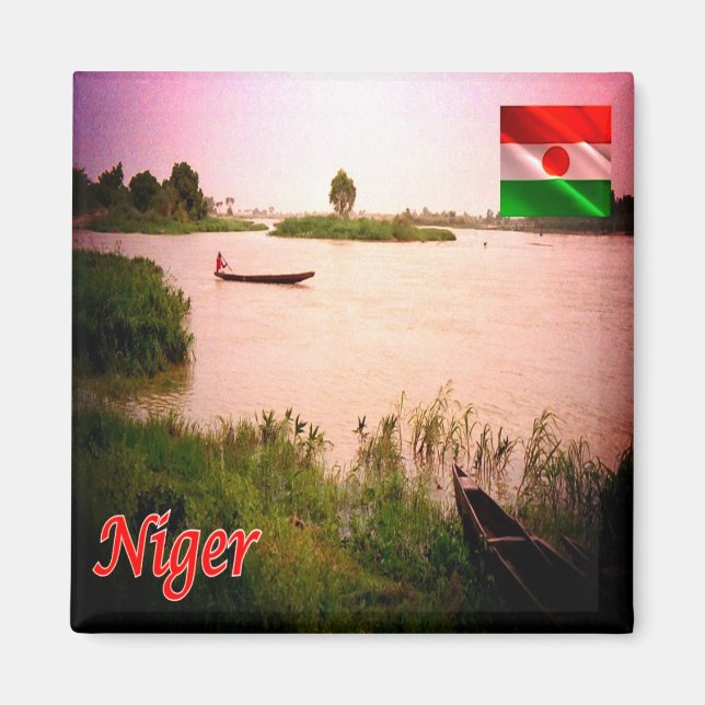 Aimant zNE006 NIGER, Rivière, Afrique, Réfrigérateur (Devant)