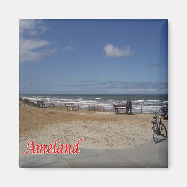 Aimant zNL016 AMELAND, Îles Frise, Hollande, Frigo (Devant)