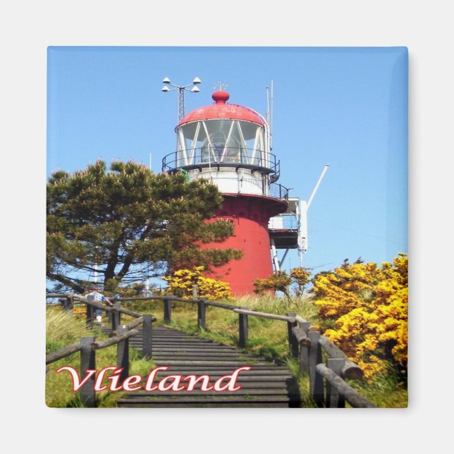 Aimant zNL021 Phare de VLIELAND, îles frisonnes néerlanda (Devant)