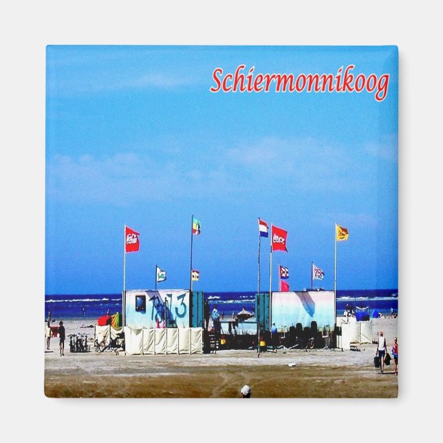 Aimant zNL022 Plage SCHIERMONNIKOOG, Iles frisonnes, (Devant)