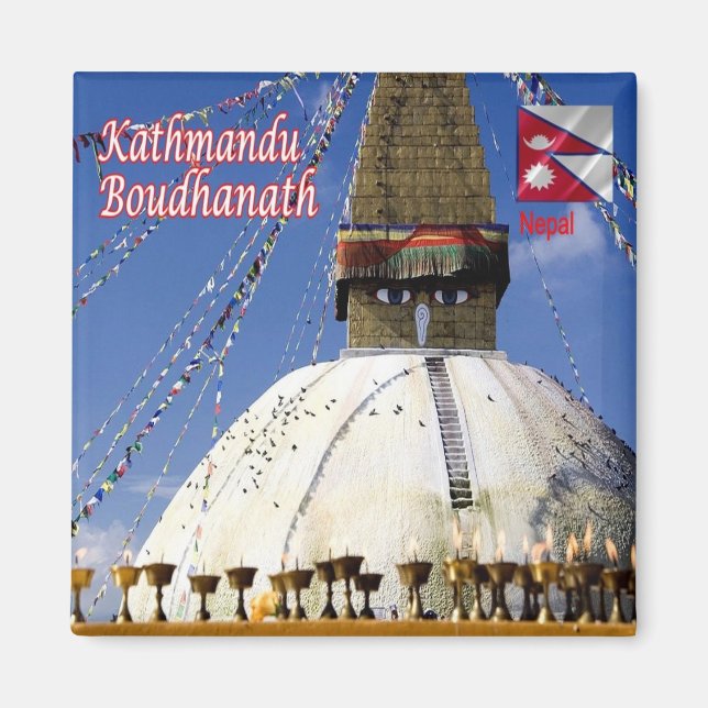 Aimant zNP005 Boudhanath KATHMANDU. Népal, Asie, Réfrigér (Devant)