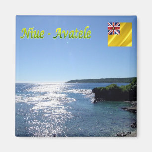 Aimant zNU006 AVATELE, NIUE, Vue mer, Océanie, Réfrigérat