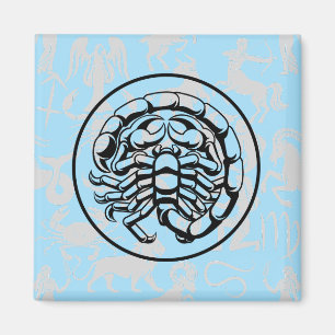 Aimant Zodiac Motif Z02 - Scorpio.w L Bleu BG