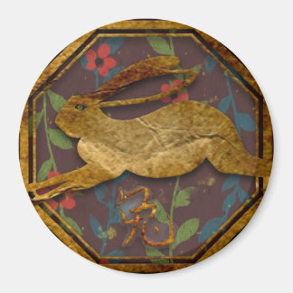Aimant Zodiac Rabbit avec symbole chinois