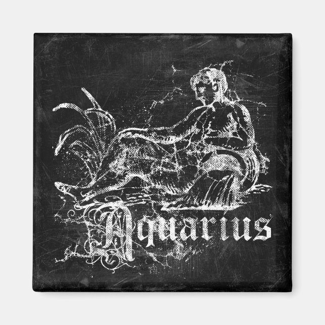 Aimant Zodiac Vintage Aquarius (Devant)