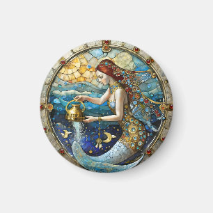 Aimant Zodiaque - Verseau La Porteuse d'Eau Sirène