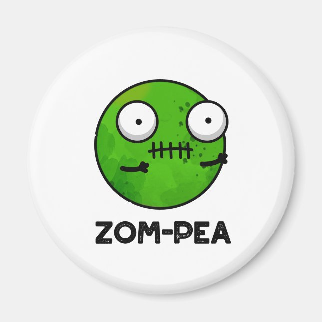 Aimant Zom-pea Drôle Halloween Zombie Pea Pun (Devant)