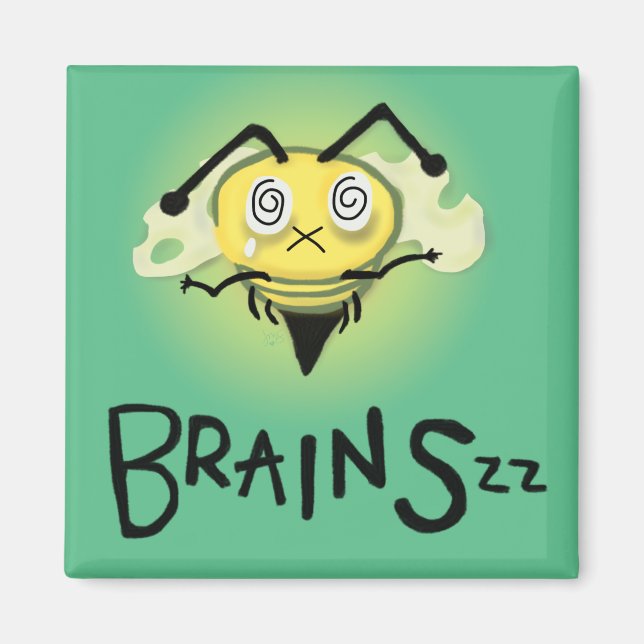 Aimant Zombie Bee/Zom-BEE - CERVEAUX. (Devant)