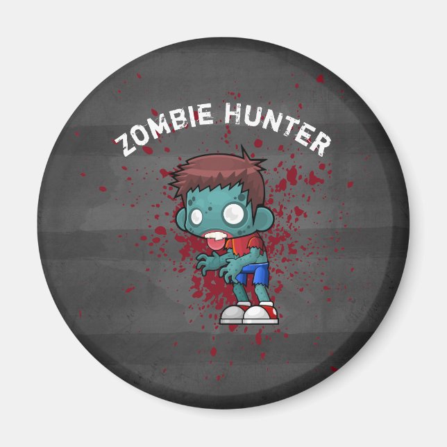 Aimant Zombie Hunter with Blood Splatter Creepy (Devant)