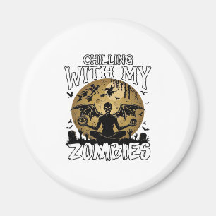 Aimant Zombies glaçants Halloween Démon ailé Lune Tombe
