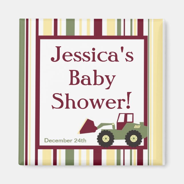 Aimant Zone de construction Baby shower Favoriser l'aiman (Devant)