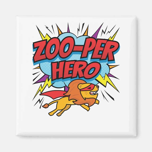 Aimant Zookeeper Zoo per Hero Superhero (Devant)