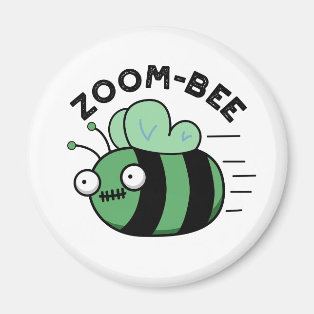 Aimant Zoom-bee Drôle Halloween Zombie Bee Pun (Devant)