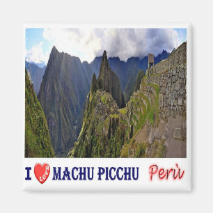 Aimant zPE027 MACHU PICCHU I Love, Mosaic, Peru, Fridge