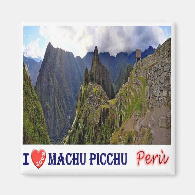 Aimant zPE027 MACHU PICCHU I Love, Mosaic, Peru, Fridge (Devant)