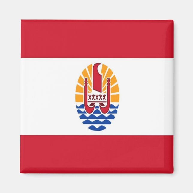 Aimant zPF001 DRAPEAU DE POLYNÉSIE FRANÇAIS, Océanie, réf (Devant)