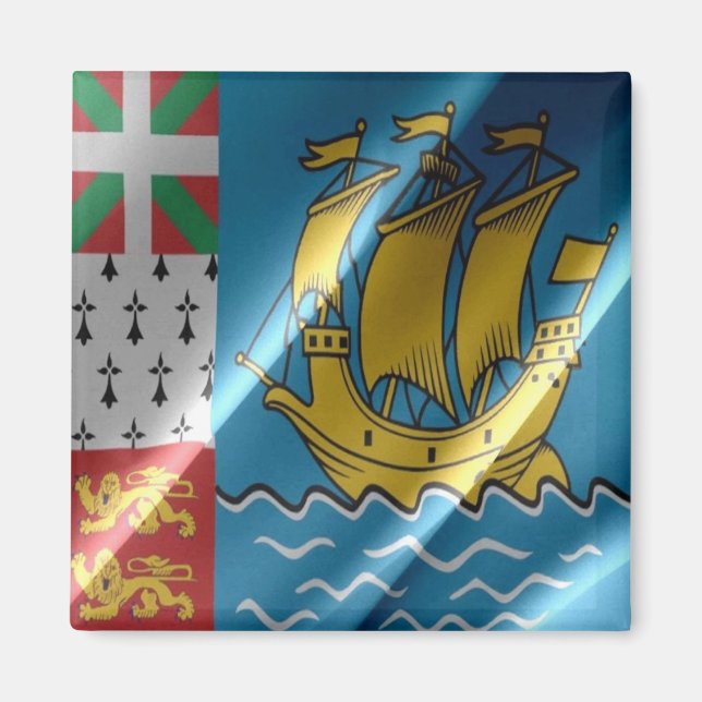 Aimant zPM002 SAINT PIERRE ET MIQUELON, Drapeau (Devant)