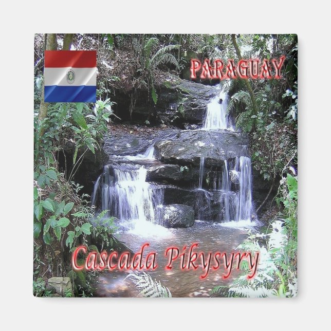 Aimant zPY007 PARAGUAY, Cascade Pikysyry, Réfrigérateur (Devant)
