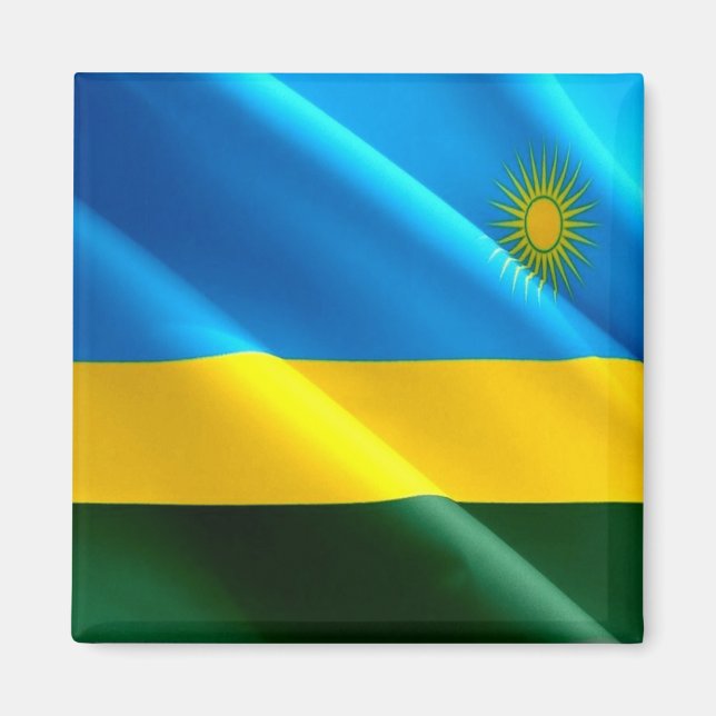 Aimant zRW002 RWANDA, Drapeau, Afrique, Réfrigérateur (Devant)