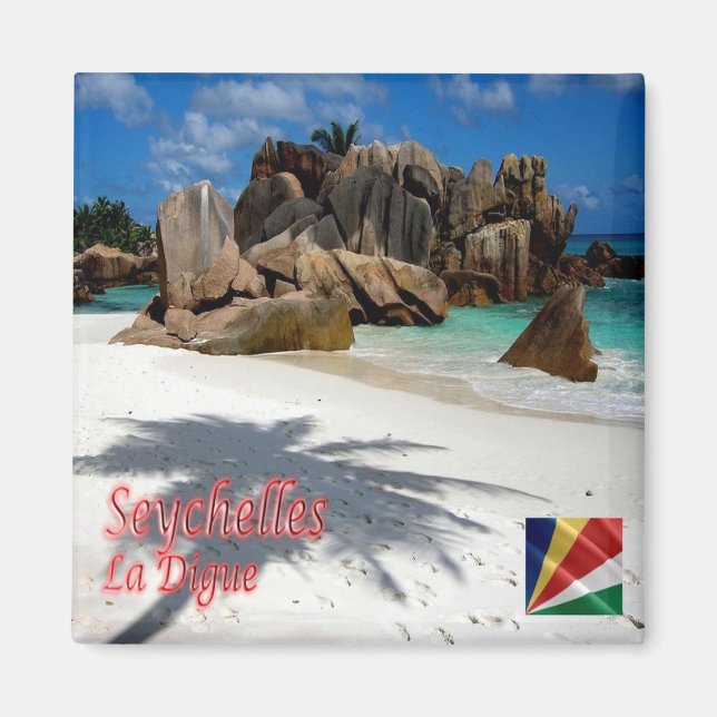 Aimant zSC006 SEYCHELLES, La Digue, Afrique, Réfrigérateu (Devant)