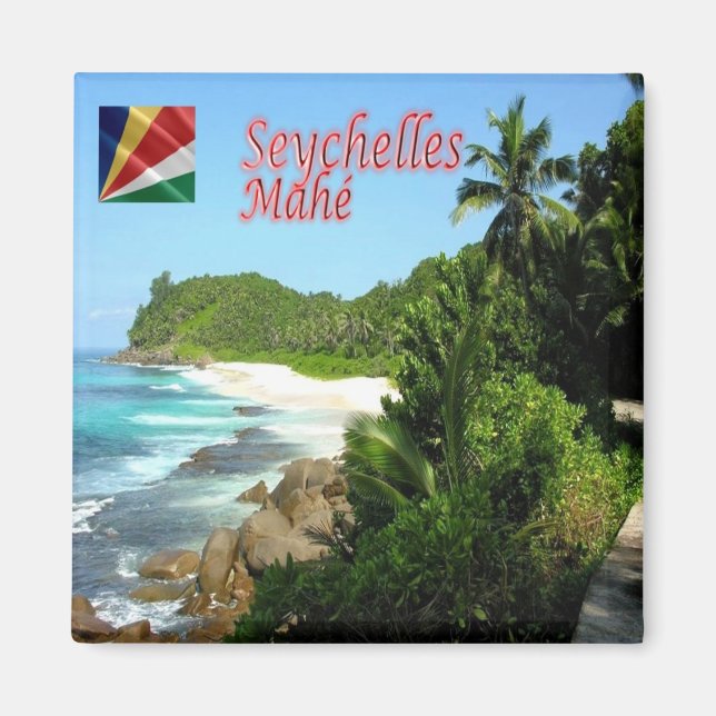 Aimant zSC007 MAHE', Panorama, Seychelles, Afrique, Réfri (Devant)