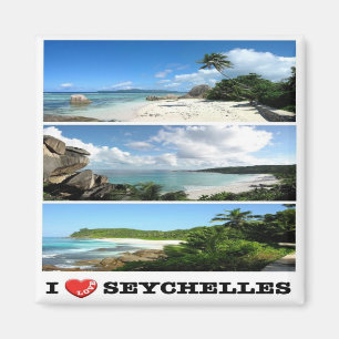 Aimant zSC022 SEYCHELLES, I Love, Mosaic, Afrique, Réfrig