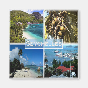 Aimant ZSC025 SEYCHELLES, Mosaïque, Afrique, Réfrigérateu