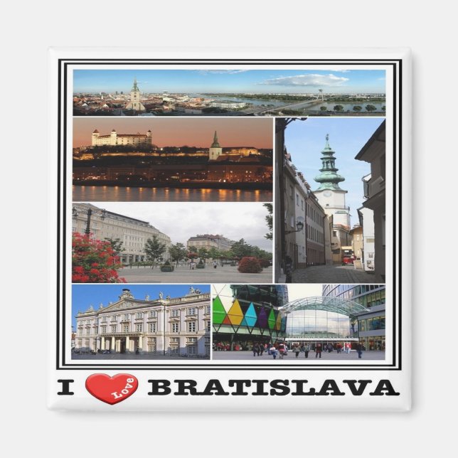 Aimant zSK012 BRATISLAVA "I LOVE", Slovaquie, Frigo (Devant)