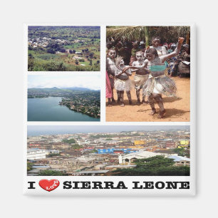 Aimant zSL006 SIERRA LEONE, I Love, Mosaic, Afrique, Réfr