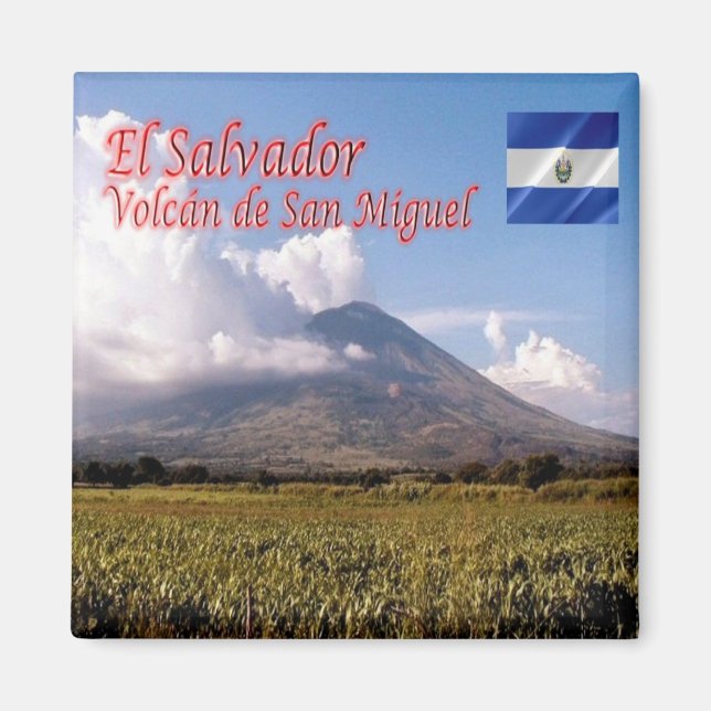 Aimant zSV008 EL SALVADOR, Volcano San Miguel, Frigo (Devant)