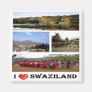 Aimant zSZ008 SWAZILAND I Love, Mosaïque, Afrique, Réfrig