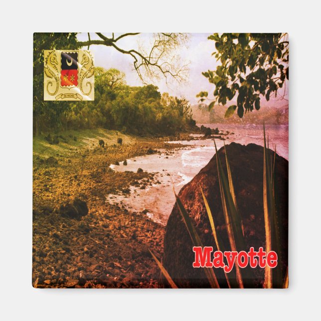 Aimant zT003 MAYOTTE, Plage, Afrique, Réfrigérateur (Devant)
