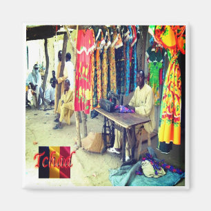 Aimant zTD003 CHAD, Marché au Tchad, Afrique, Fridge