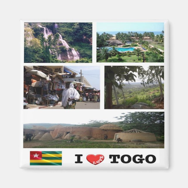 Aimant zTG009 TOGO I Love, Mosaic, Africa, Fridge (Devant)