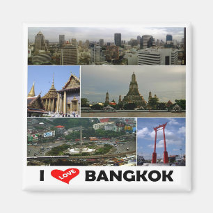 Aimant zTH005 j'aime Bangkok, Thaïlande, Asie, Fridge
